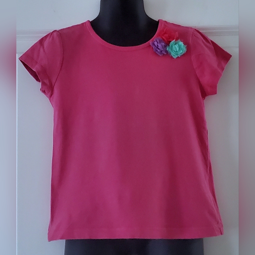 2/$10 - Little Girl's Tee with 3D Flower Embellishments